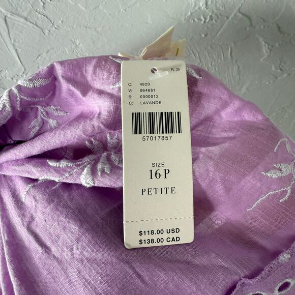 NEW Maeve Women's Shirt 16P Peasant Top Shirt Floral Embroidered Cotton Boho N5 - Picture 7 of 7